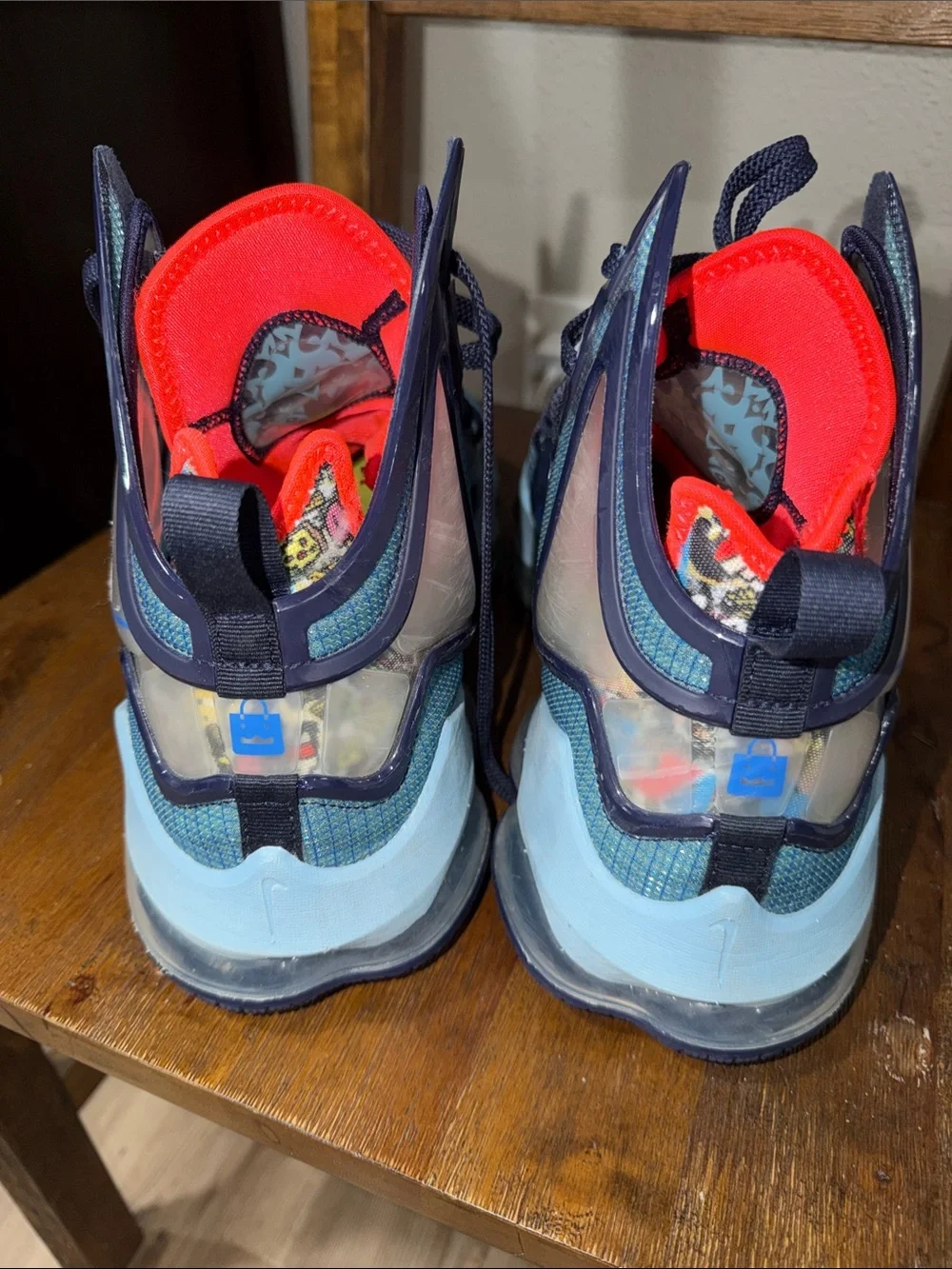 Nike LeBron James 19 Fast Food Navy & Teal Basketball Sneakers